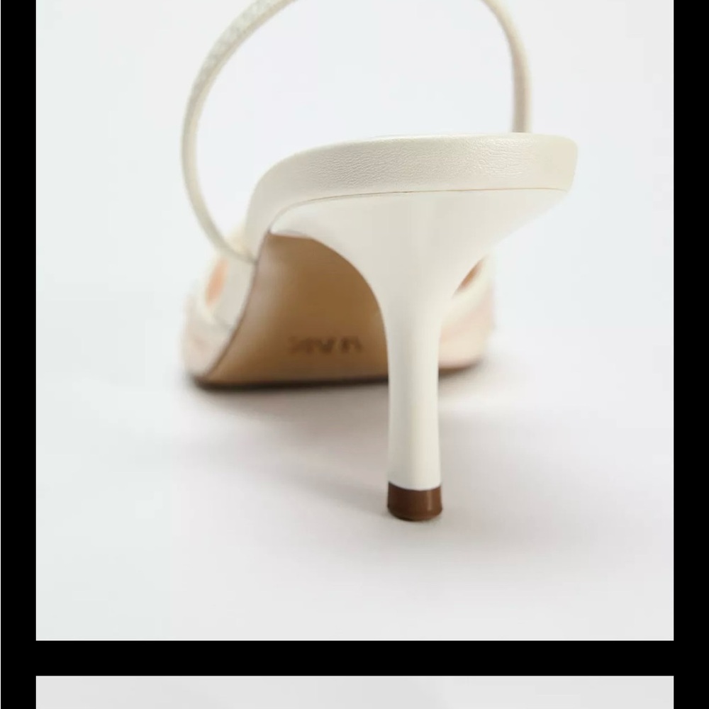 Zara EMBROIDERED MESH SLINGBACKS size 40/ US 9 - Picture 5 of 6